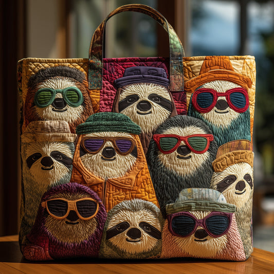 Chilling Sloth Quilted Tote Bag GFTOHD8613