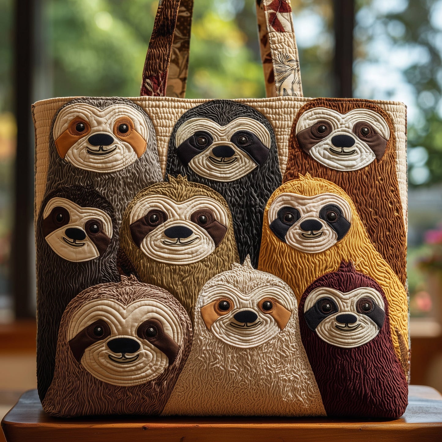 Chilling Sloth Quilted Tote Bag GFTOHD8615