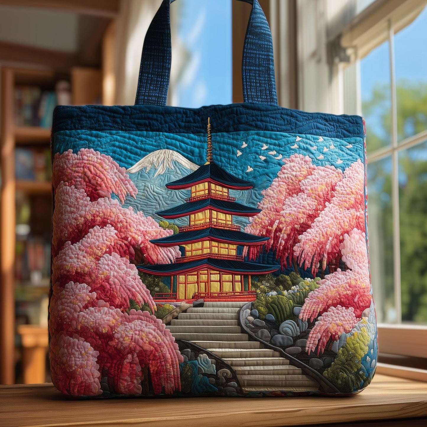 Japanese Spirit Quilted Tote Bag GFTOHD8631