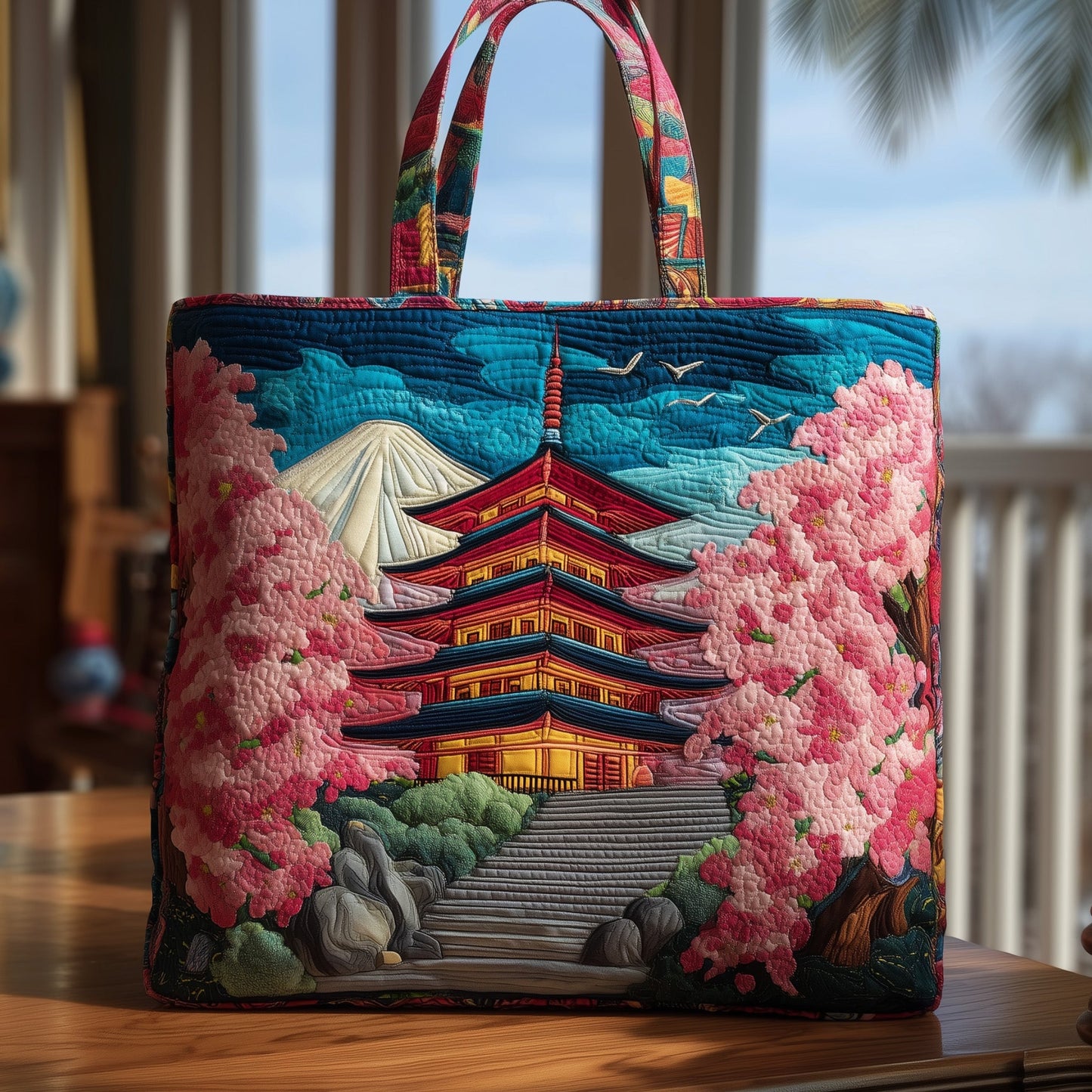 Japanese Spirit Quilted Tote Bag GFTOHD8632