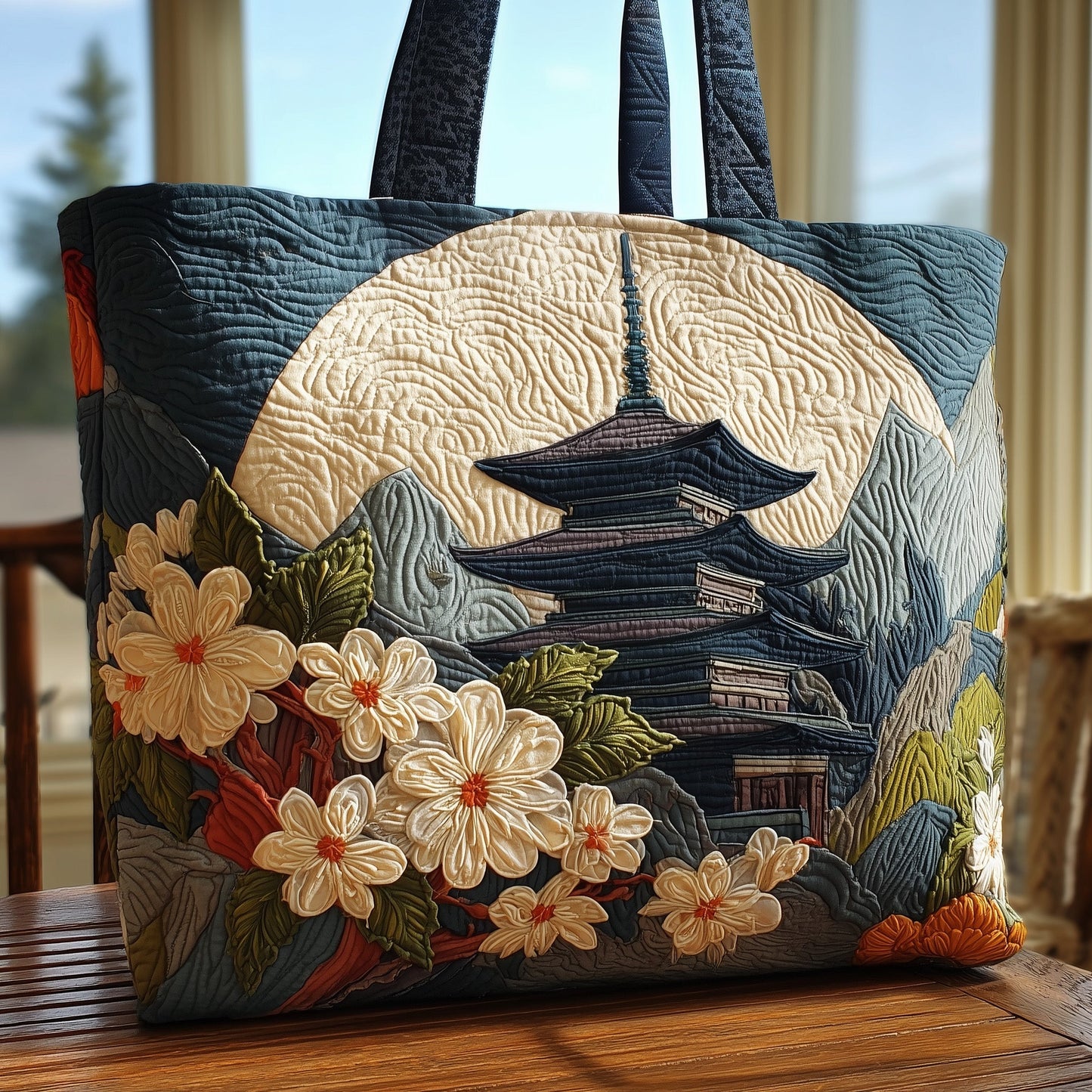 Japanese Spirit Quilted Tote Bag GFTOHD8633