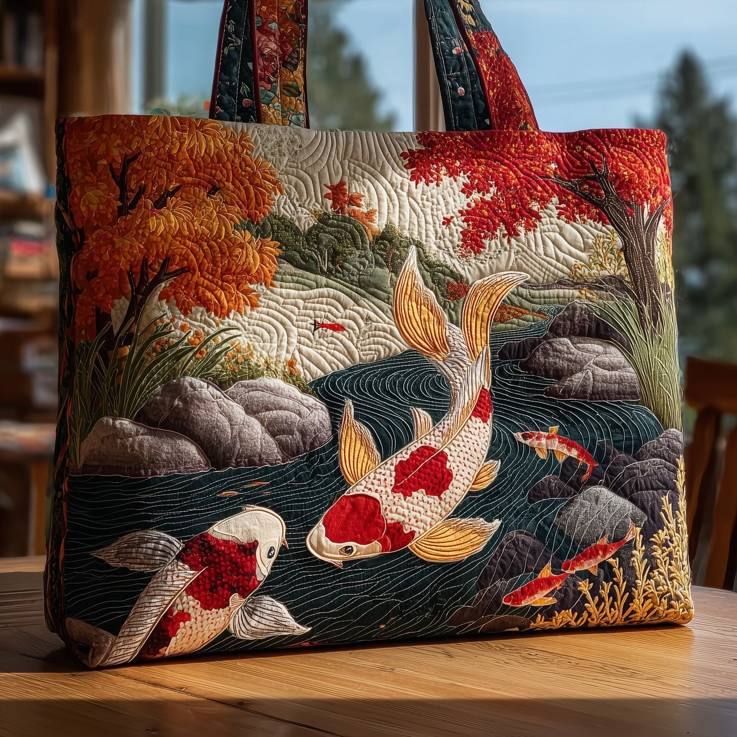 Japanese Spirit Quilted Tote Bag GFTOHD8636