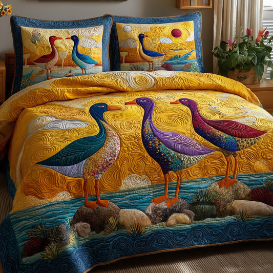 Duck Paradise 3-Piece Quilted Bedding Set GFTOHD8642