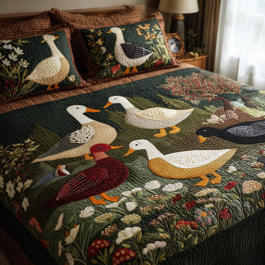 Duck Paradise 3-Piece Quilted Bedding Set GFTOHD8643