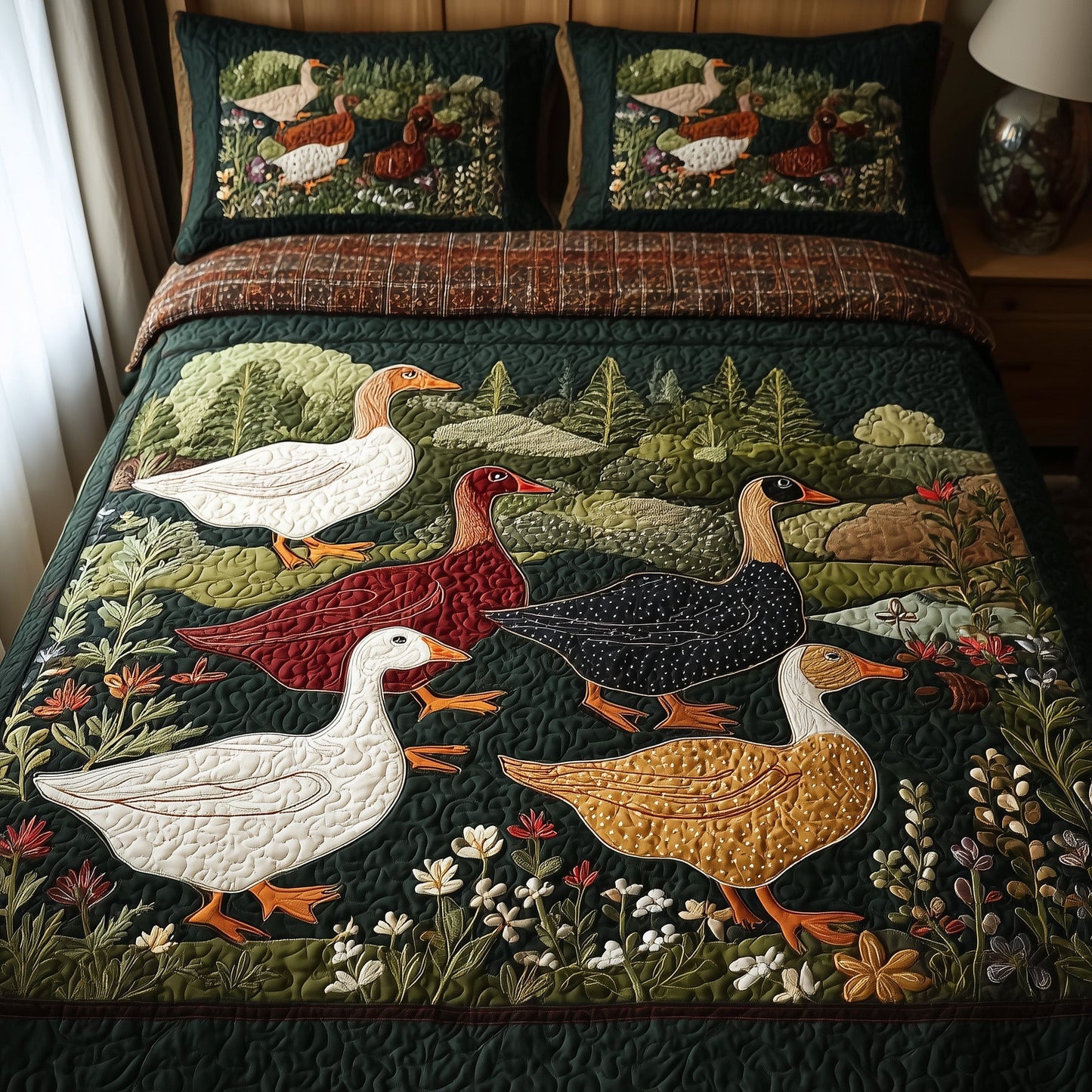 Duck Paradise 3-Piece Quilted Bedding Set GFTOHD8644