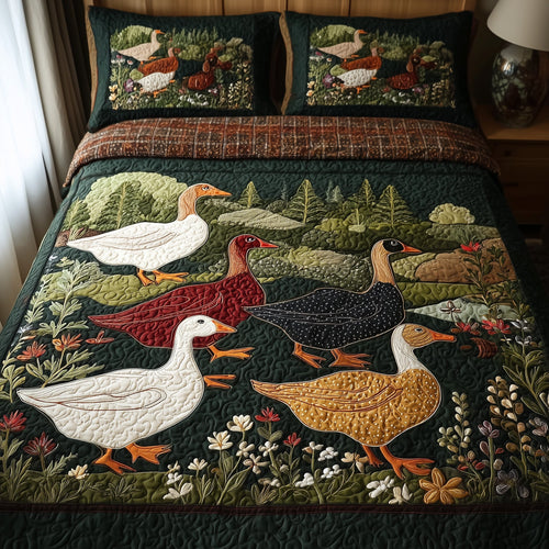 Duck Paradise 3-Piece Quilted Bedding Set GFTOHD8644