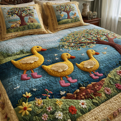 Duck Paradise 3-Piece Quilted Bedding Set GFTOHD8645