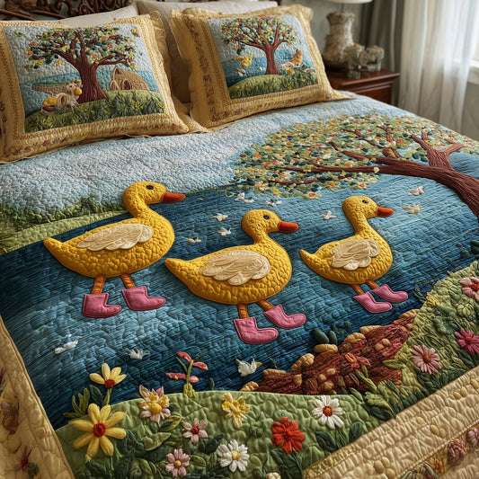 Duck Paradise 3-Piece Quilted Bedding Set GFTOHD8645