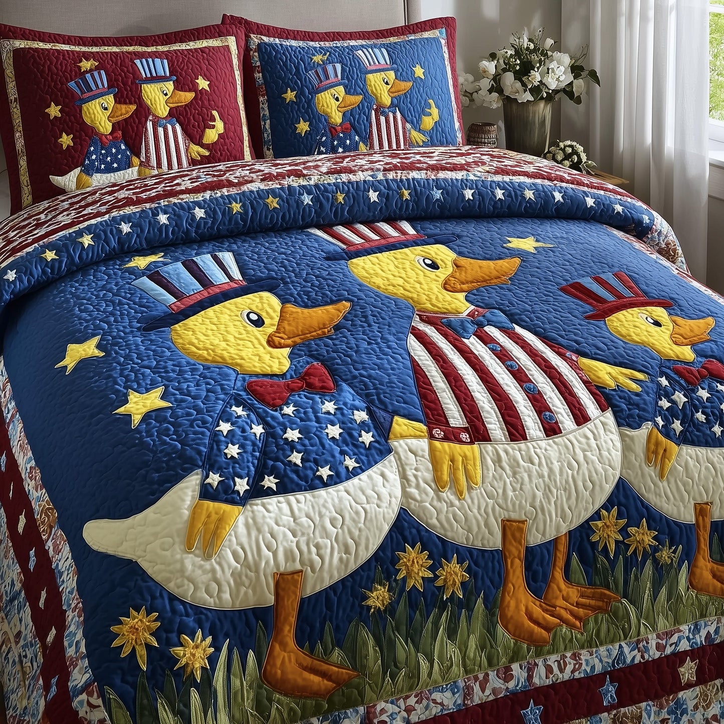 Duck Paradise 3-Piece Quilted Bedding Set GFTOHD8648