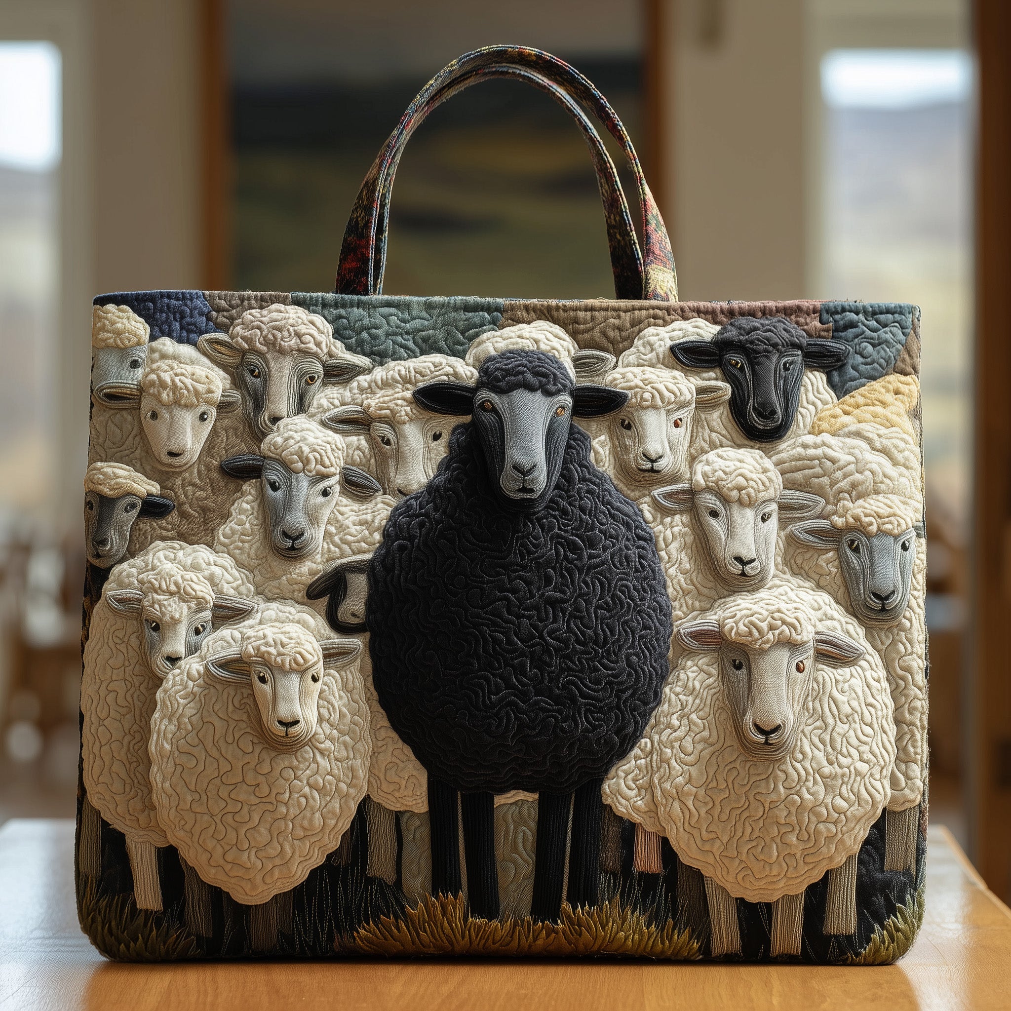 Fluffy Happy Sheep Quilted Tote Bag GFTOHD8653 – Patchique Store