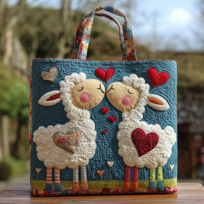 Fluffy Happy Sheep Quilted Tote Bag GFTOHD8659