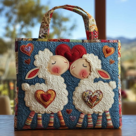 Fluffy Happy Sheep Quilted Tote Bag GFTOHD8660