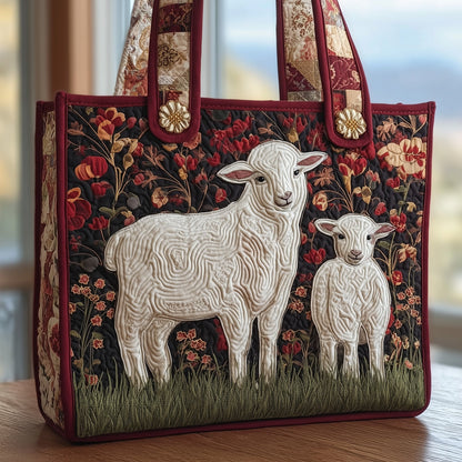 Fluffy Happy Sheep Quilted Tote Bag GFTOHD8661