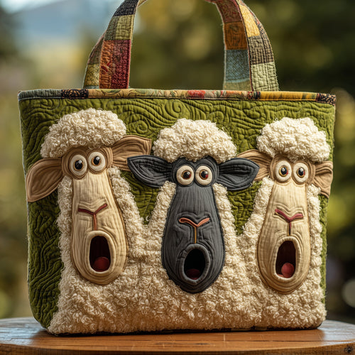 Silly Funky Sheep Quilted Tote Bag GFTOHD8663