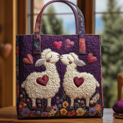 Fluffy Happy Sheep Quilted Tote Bag GFTOHD8667