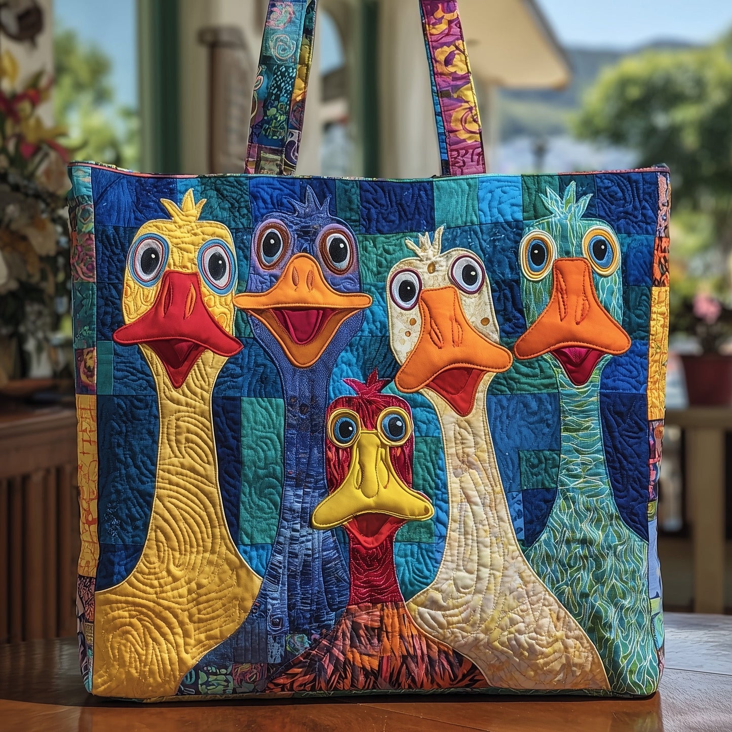 Ducky Paradise Quilted Tote Bag GFTOHD8675