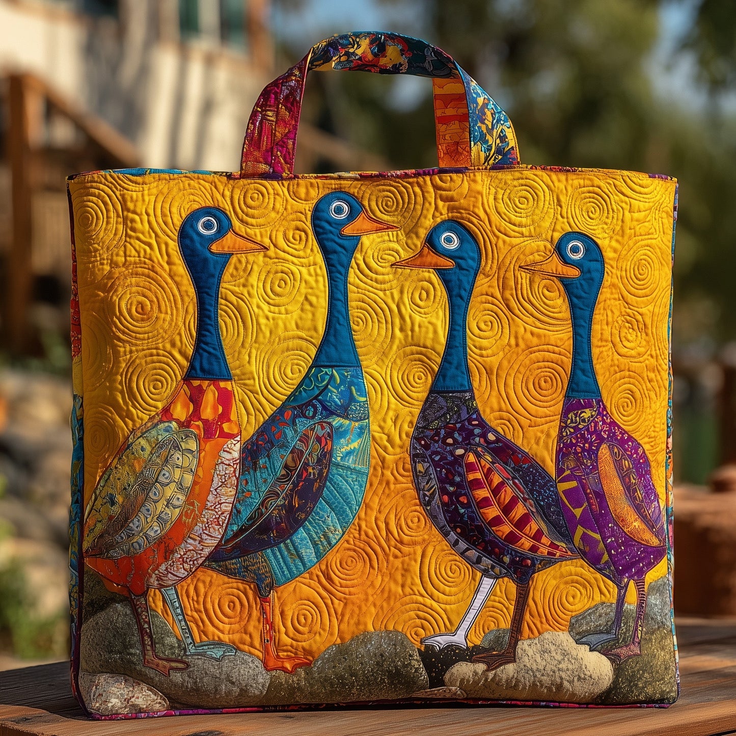 Ducky Paradise Quilted Tote Bag GFTOHD8678