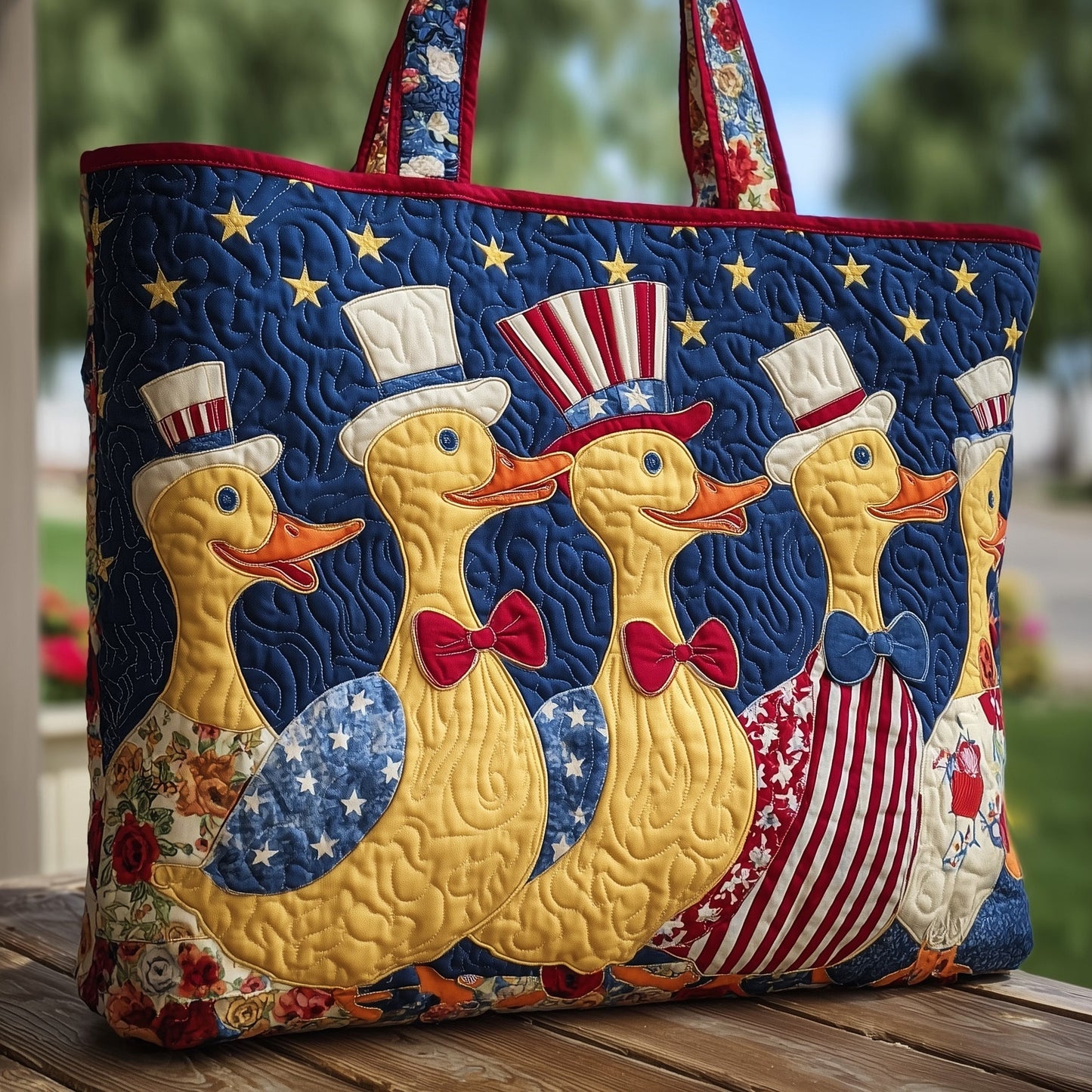Ducky Paradise Quilted Tote Bag GFTOHD8679