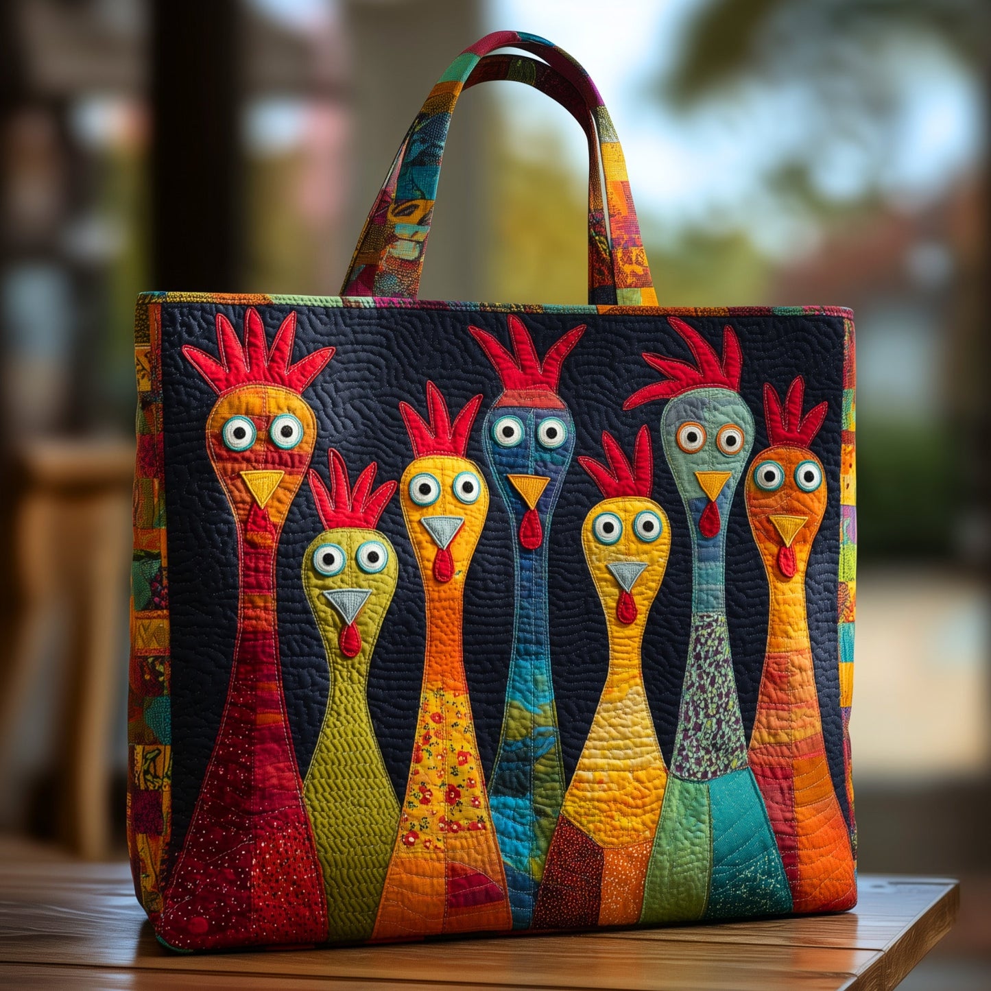 Funky Chicken Quilted Tote Bag GFTOHD8759