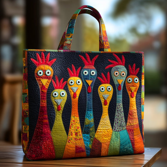 Funky Chicken Quilted Tote Bag GFTOHD8759