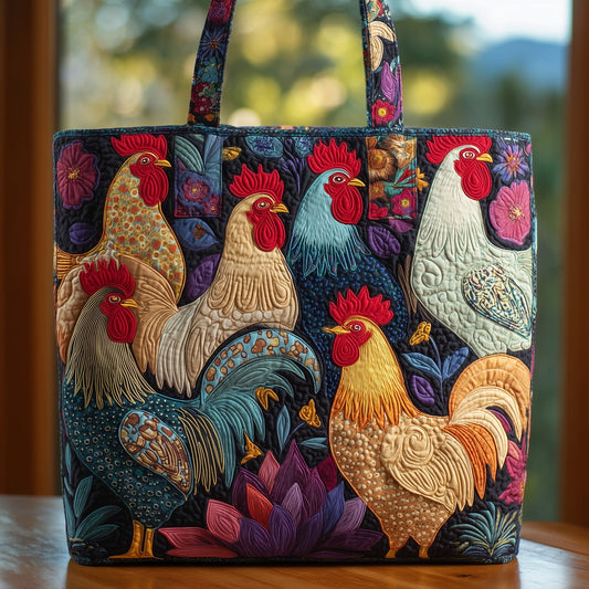 Funky Chicken Quilted Tote Bag GFTOHD8767