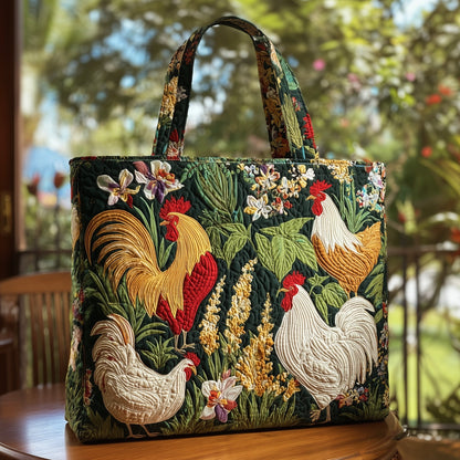 Chicken Bloom Garden Quilted Tote Bag GFTOHD8769