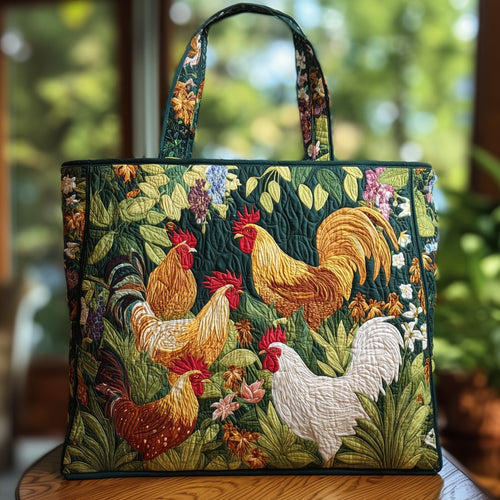 Chicken Bloom Garden Quilted Tote Bag GFTOHD8770