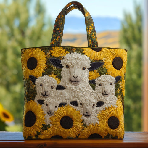 Fluffy Happy Sheep Quilted Tote Bag GFTOHD8815