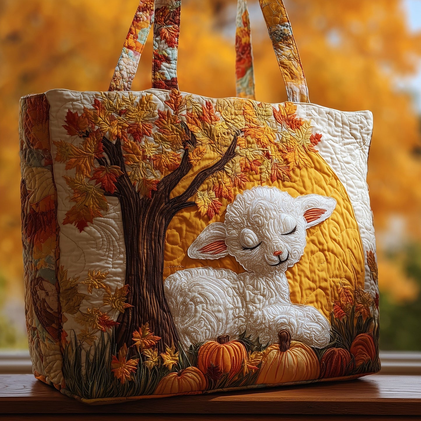 Fluffy Happy Sheep Quilted Tote Bag GFTOHD8817