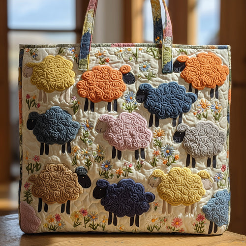 Fluffy Happy Sheep Quilted Tote Bag GFTOHD8821