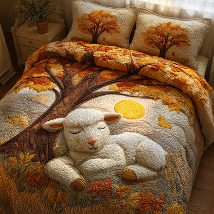 Fluffy Happy Sheep 3-Piece Quilted Bedding Set GFTOHD8824