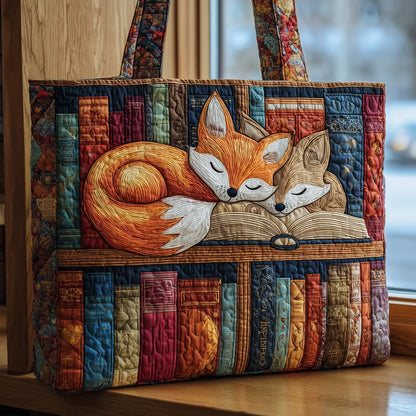 Fox Bookcase Quilted Tote Bag GFTOHD8901