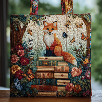 Fox And Book Quilted Tote Bag GFTOHD8902
