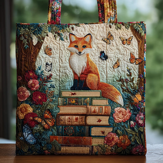 Fox And Book Quilted Tote Bag GFTOHD8902