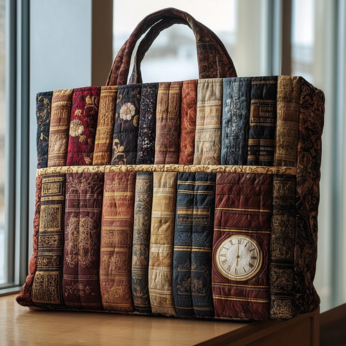 Vintage Literary Quilted Tote Bag GFTOHD8904
