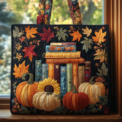 Vintage Literary Quilted Tote Bag GFTOHD8906