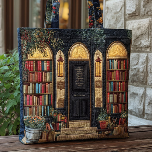 Vintage Bookshop Quilted Tote Bag GFTOHD8907