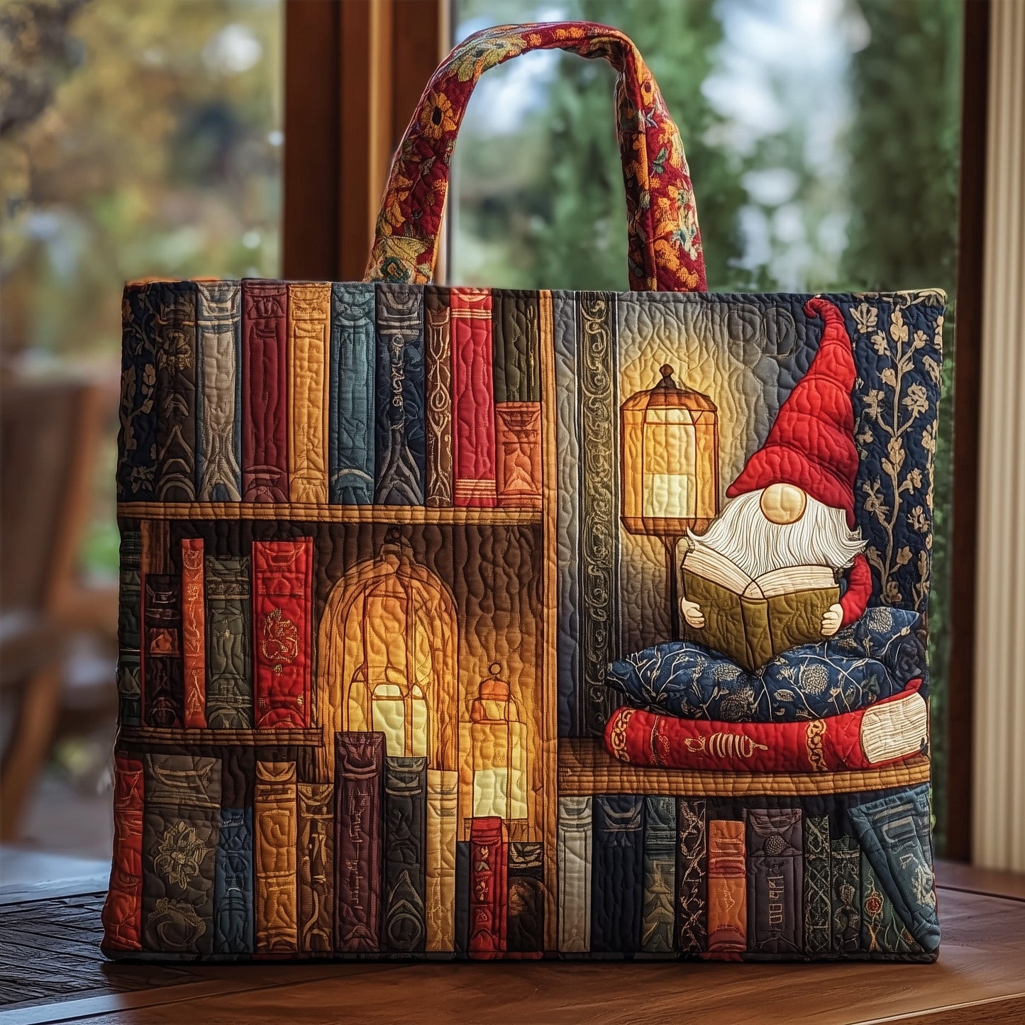 Magical Book Gnomes Quilted Tote Bag GFTOHD8909
