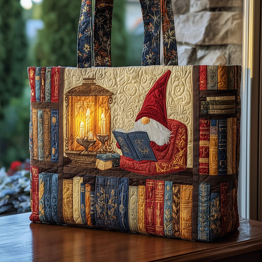 Magical Book Gnomes Quilted Tote Bag GFTOHD8910