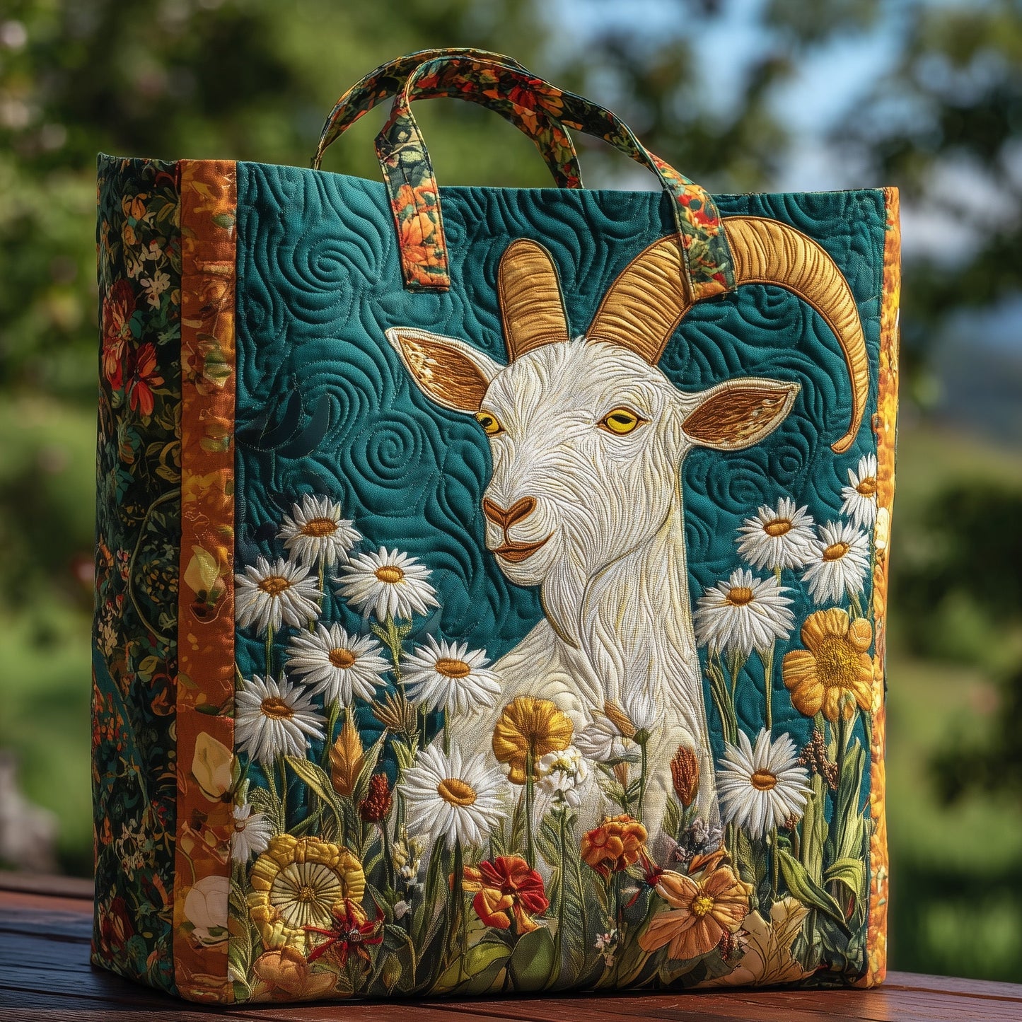 Goat Serenity Quilted Tote Bag GFTOHD8915