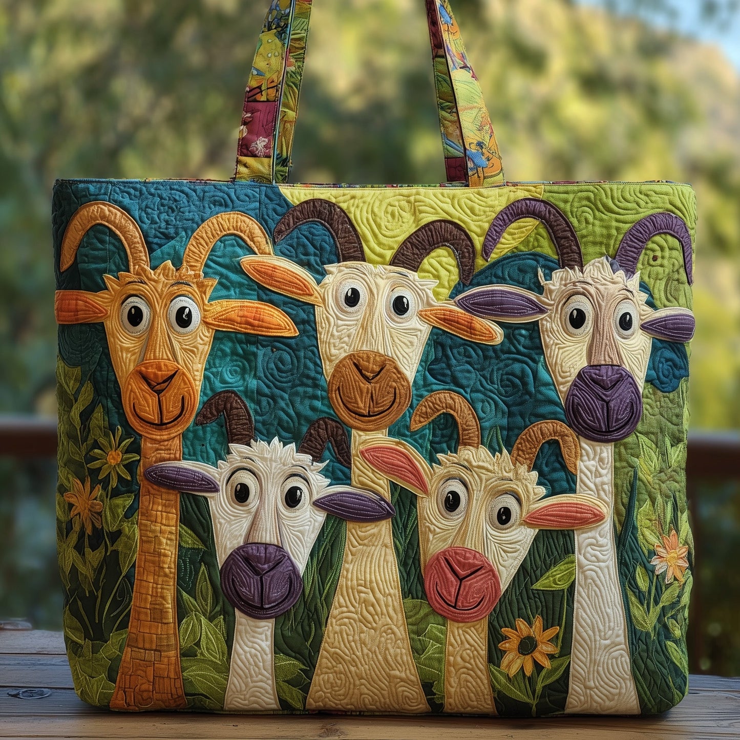 Goat Serenity Quilted Tote Bag GFTOHD8917