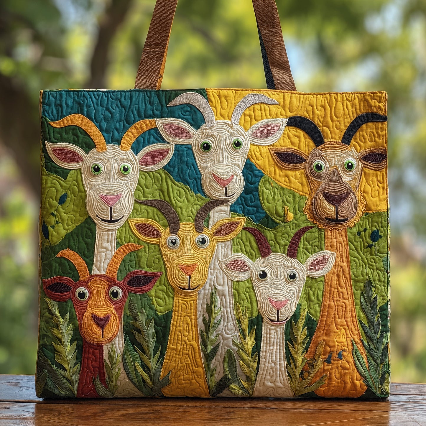 Goat Serenity Quilted Tote Bag GFTOHD8918