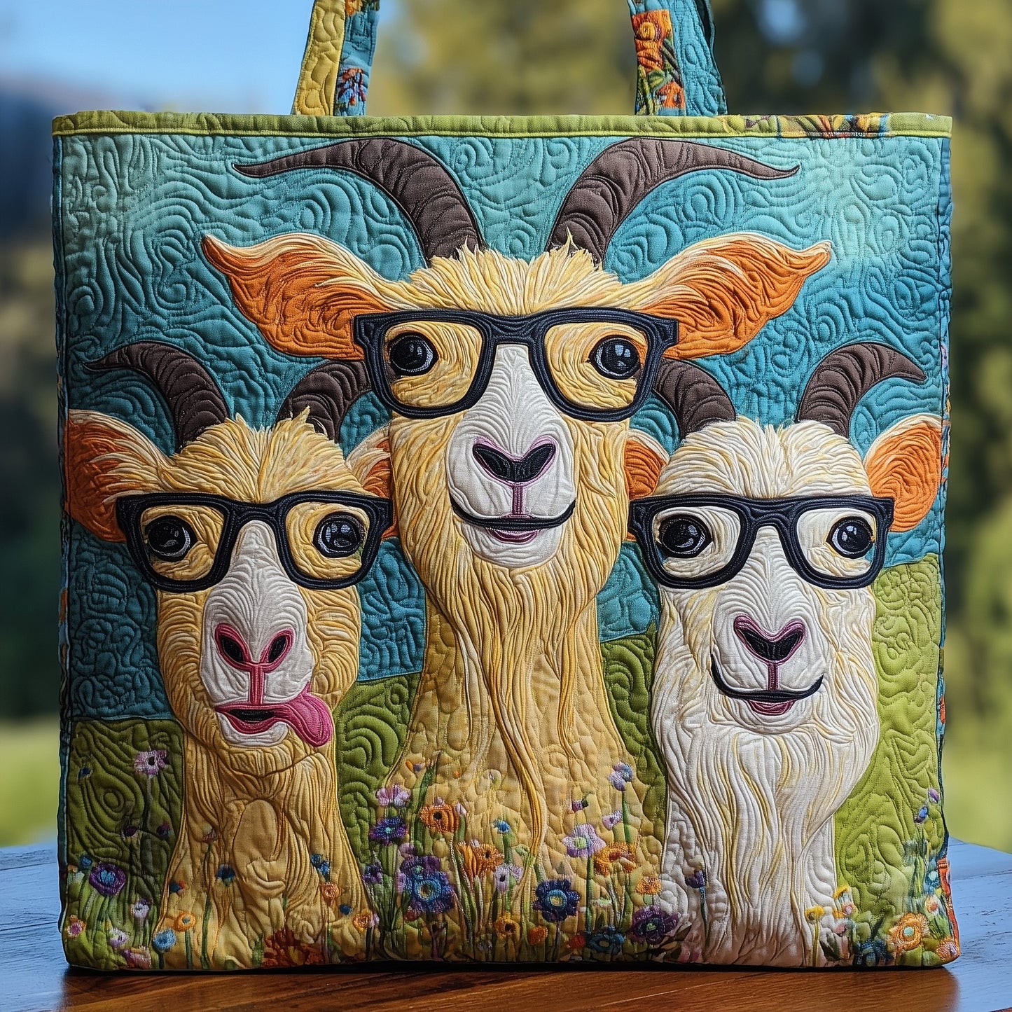 Goat Serenity Quilted Tote Bag GFTOHD8921