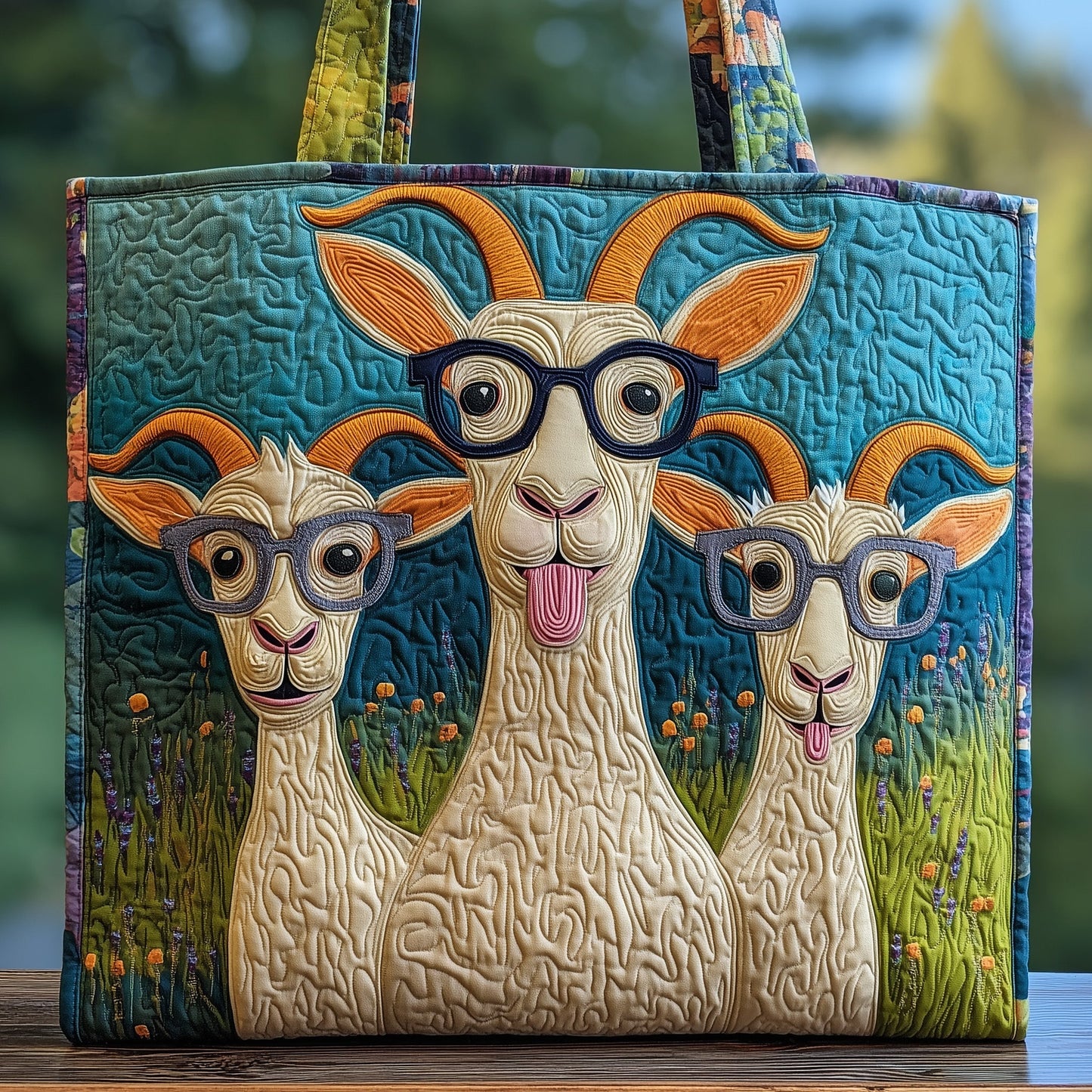 Goat Serenity Quilted Tote Bag GFTOHD8922