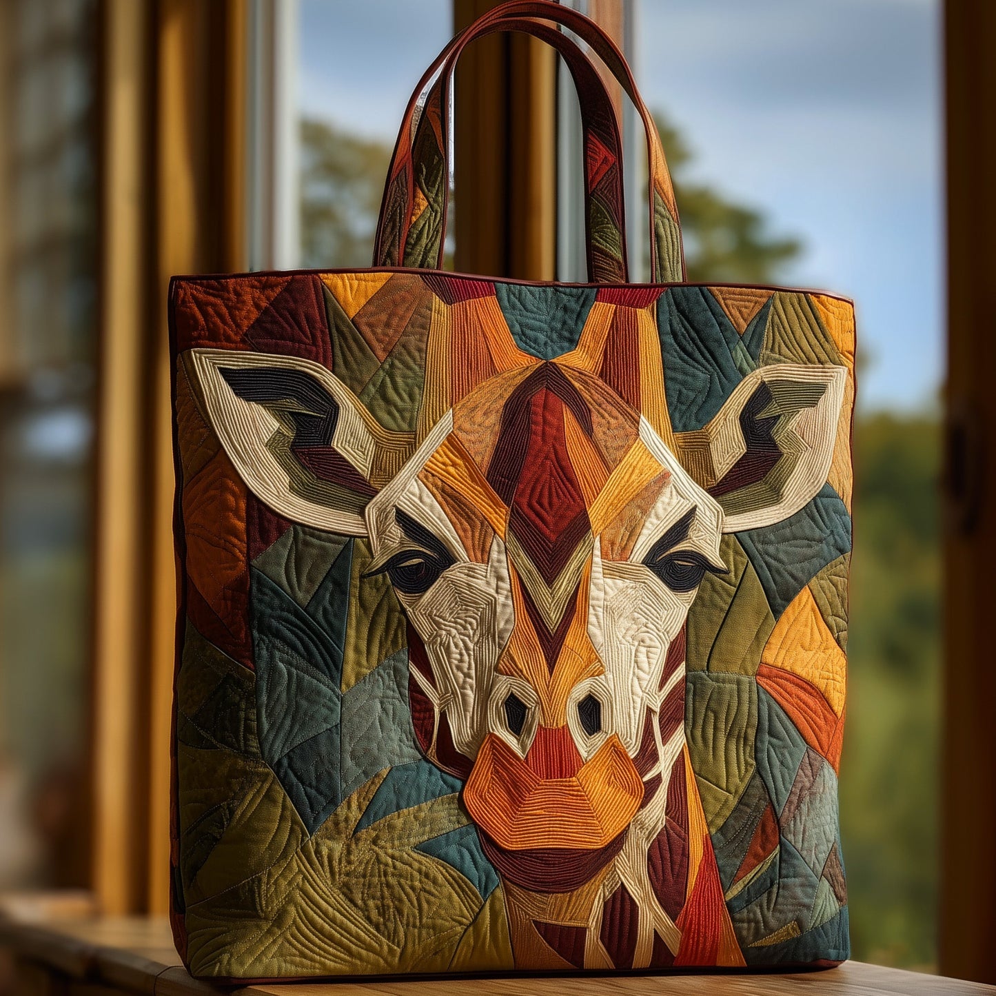 Giraffe Serenity Quilted Tote Bag GFTOHD8931