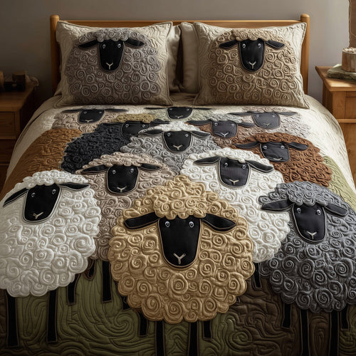 Sheep Serenity 3-Piece Quilted Bedding Set GFTOHD8969