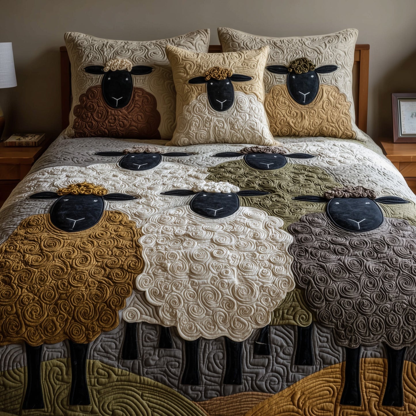 Sheep Serenity 3-Piece Quilted Bedding Set GFTOHD8970