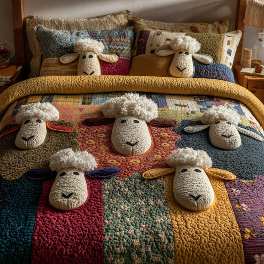 Sheep Serenity 3-Piece Quilted Bedding Set GFTOHD8972