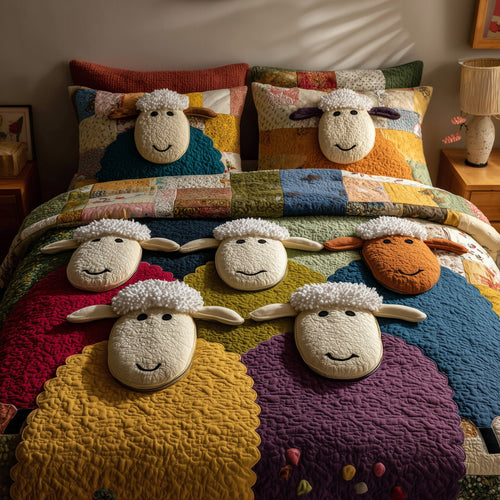 Sheep Serenity 3-Piece Quilted Bedding Set GFTOHD8973