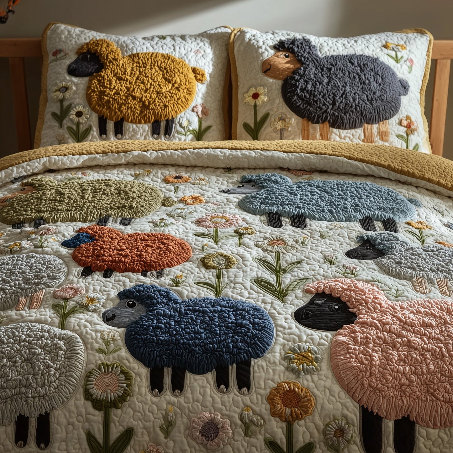 Sheep Serenity 3-Piece Quilted Bedding Set GFTOHD8975